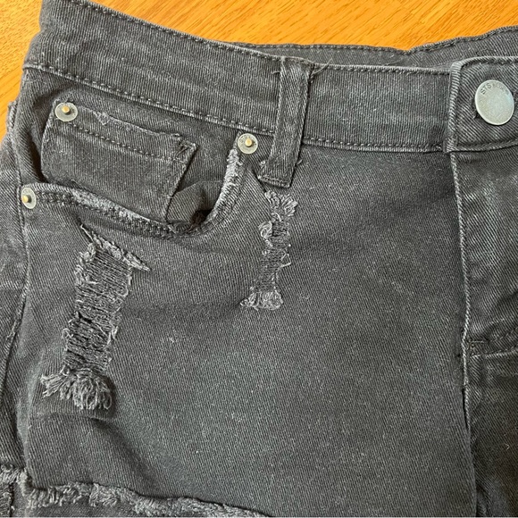 Black Denim Shorts - Picture 2 of 4